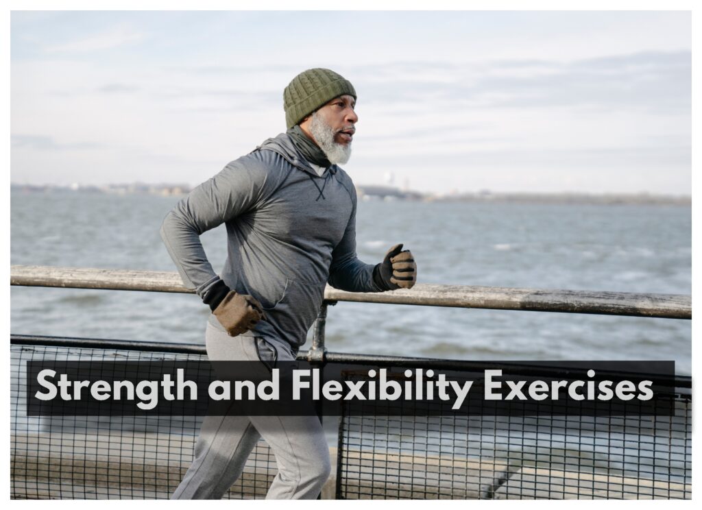Strength and flexibility exercises like jogging, walking and yoga are important in optimizing balance for senior citizens.