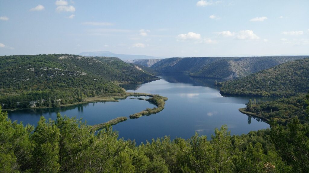 Krka National Park is located in central Dalmatia.