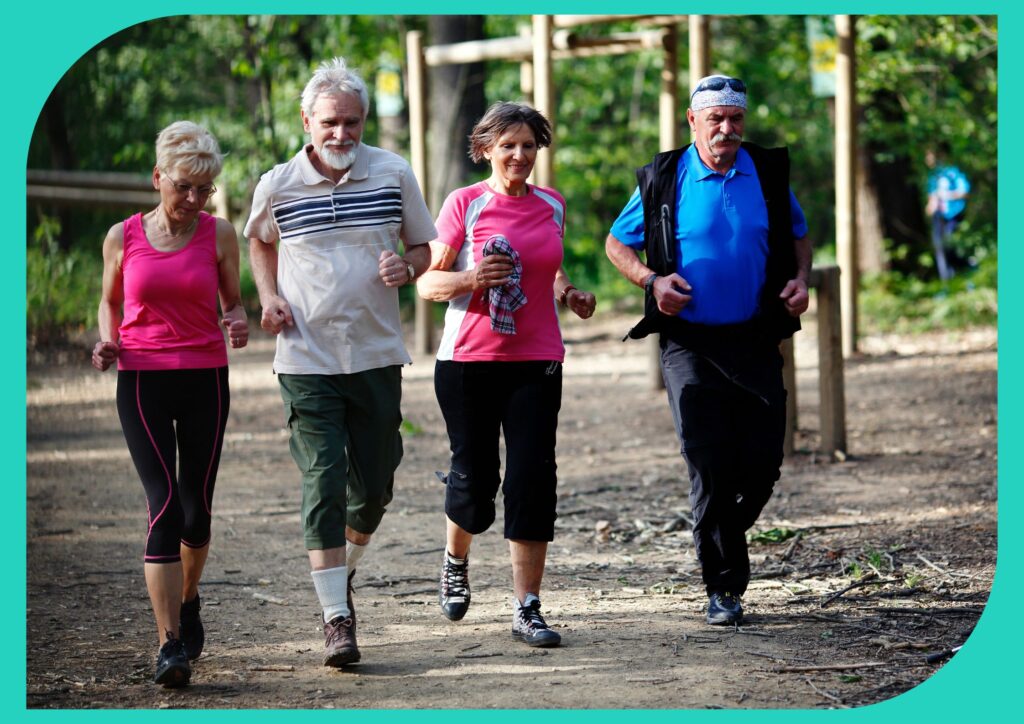 Seniors jogging for a healthier life.
