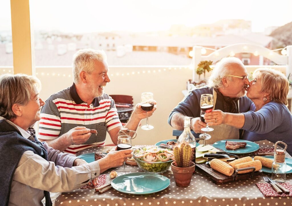Savour your meal, avoid distractions like phones, and engage in conversation or enjoy solitude.
