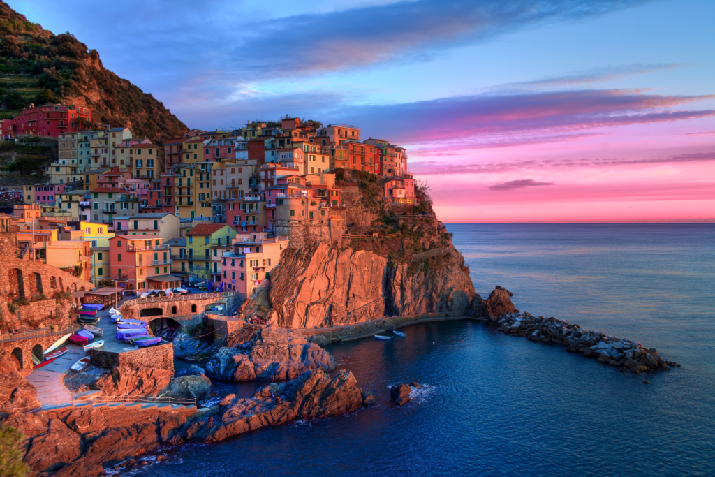 An image of a fishing village in Cinque Terre. 