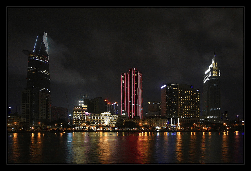 An image of Ho Chi Minh City nightscape. 