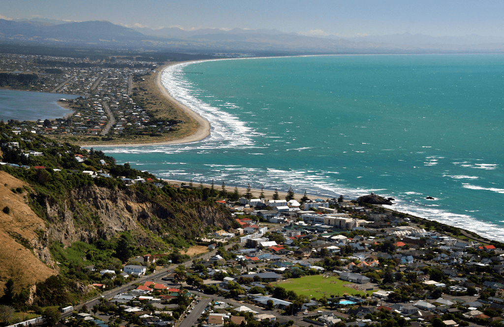 An aerial image of Christchurch in New Zealand.