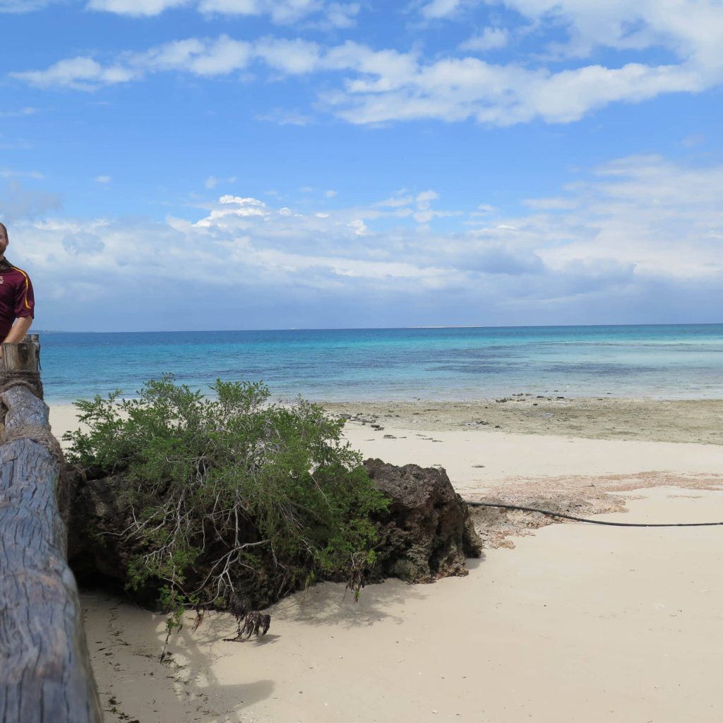 A tourist visiting Tanzania's Stone Town.