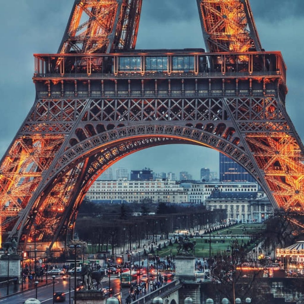 An image of the Eiffel Tower bottom for an article about senior tour of Paris.