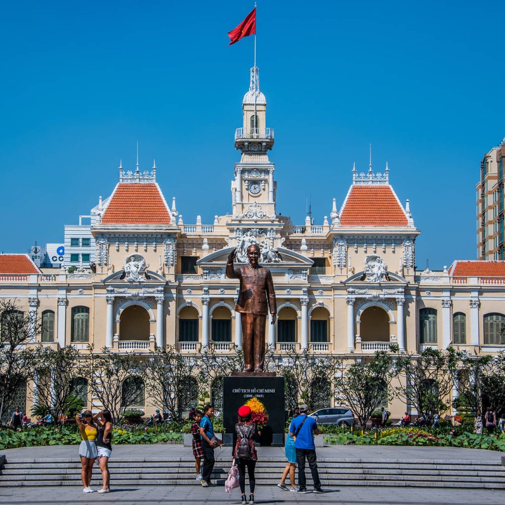 An image of tourists enjoying their senior trips to Ho Chi Minh City.