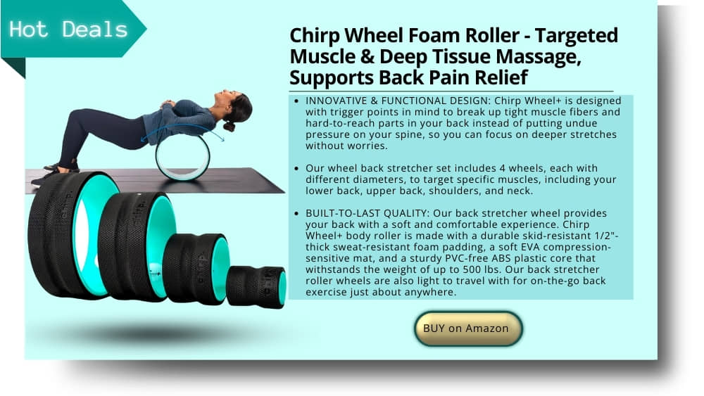 Chirp Wheel Foam Roller - Targeted Muscle & Deep Tissue Massage, Supports Back Pain Relief