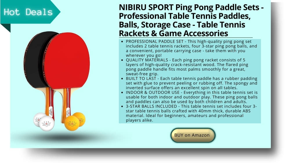 NIBIRU SPORT Ping Pong Paddle Sets - Professional Table Tennis Paddles, Balls, Storage Case - Table Tennis Rackets & Game Accessories