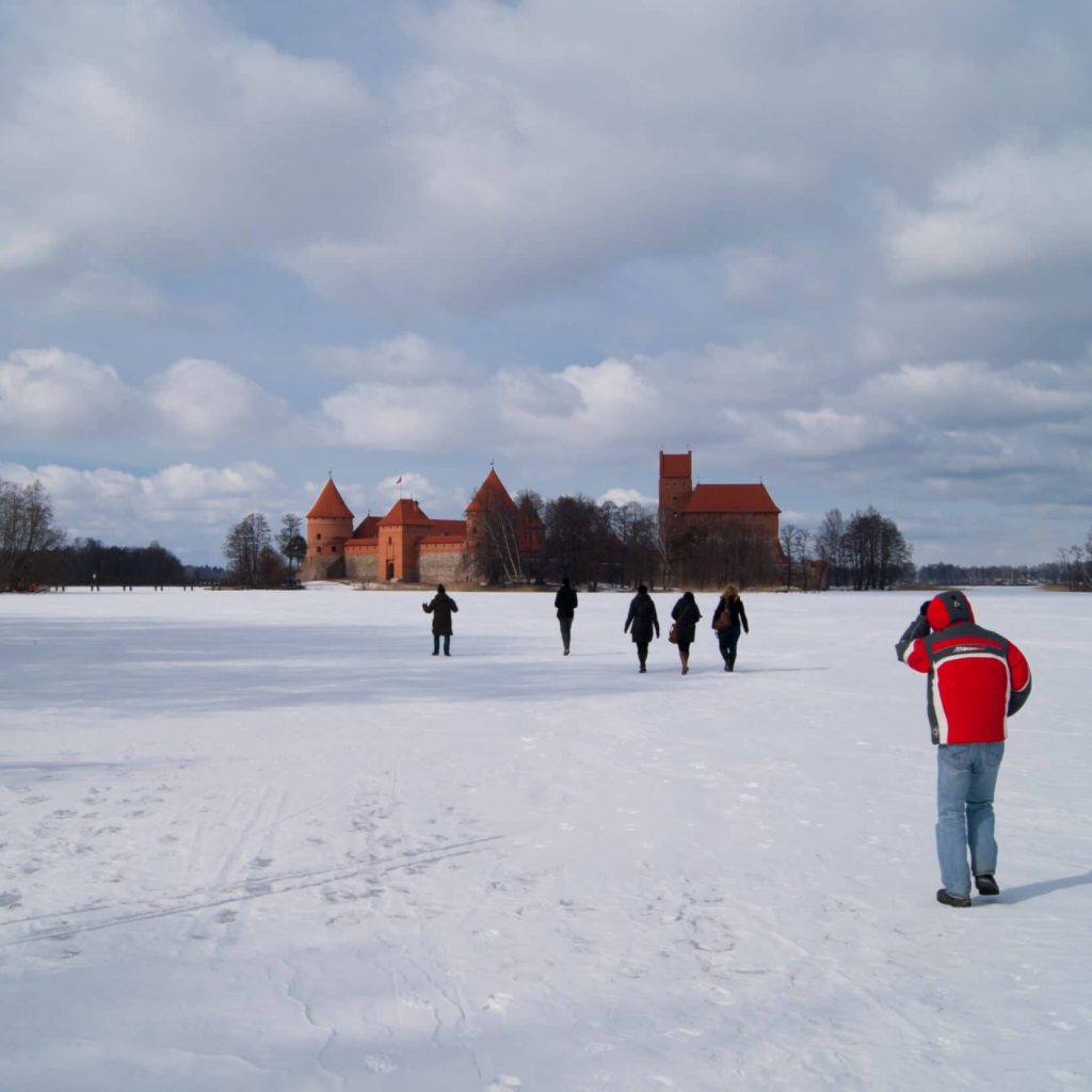 An image of the Trakai Frozen Lake, one of the locations in senior trips to Lithuania.