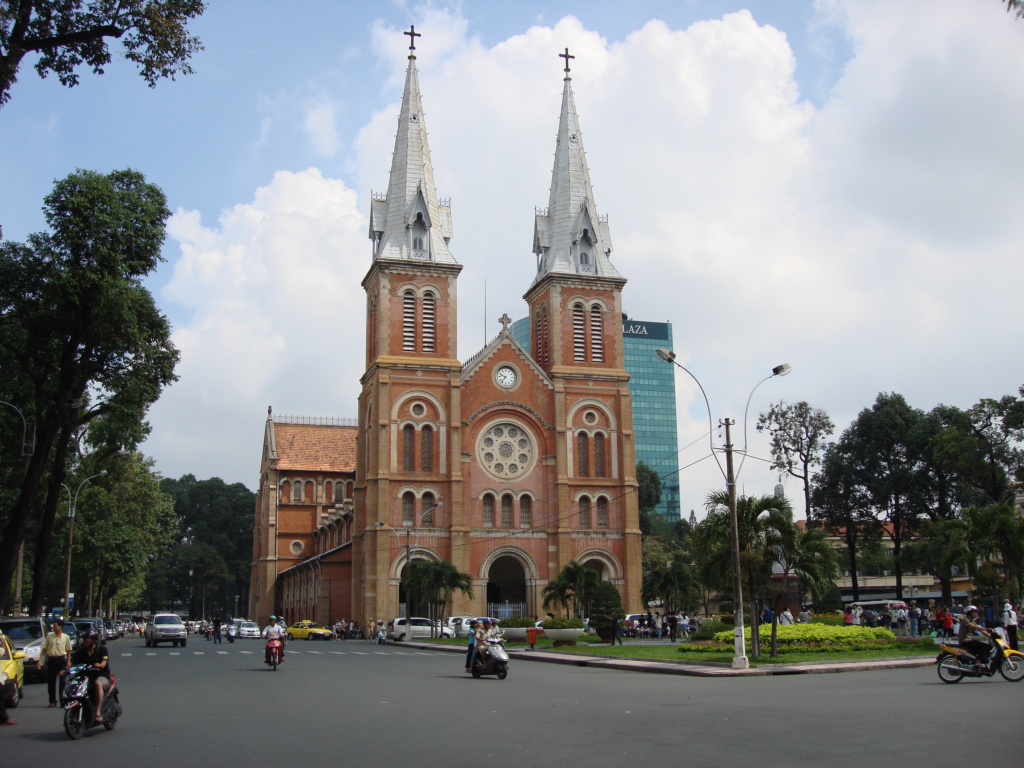 An image of the Saigon Notre-Dame Basilica in Ho Chi Minh City.