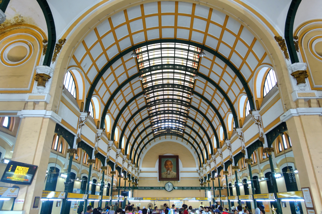 An image of the Saigon Central Post Office interior.