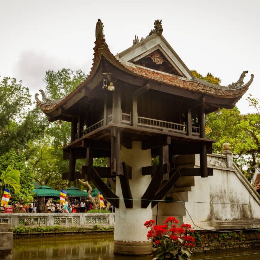 An image of a Vietnamese temple for an article about "senior trip to Hanoi."