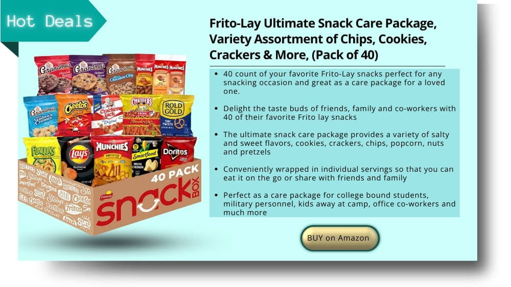 Frito-Lay Ultimate Snack Care Package, Variety Assortment of Chips, Cookies, Crackers & More, (Pack of 40)