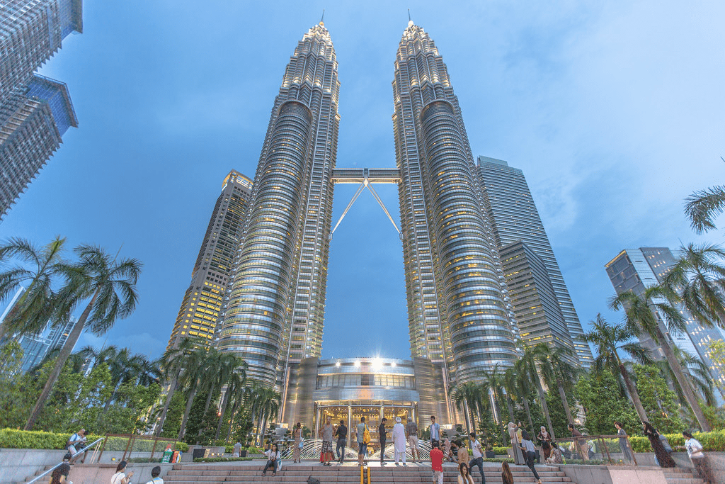 An image of the Petronas Twin Towers, one of many attractions in a senior vacation to Kuala Lumpur. 