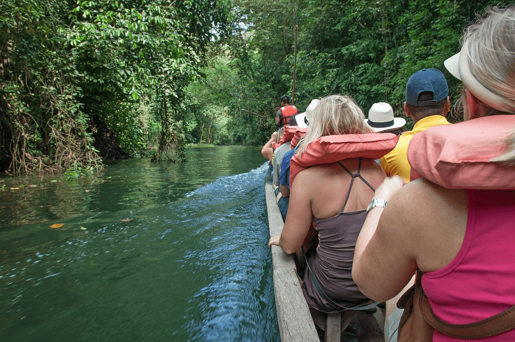 an image of tourists on the way to The Embera Village.