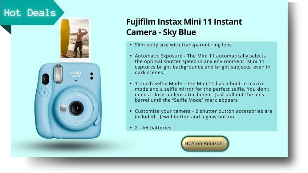Fujifilm Instax Mini 11 Instant Camera - Sky Blue