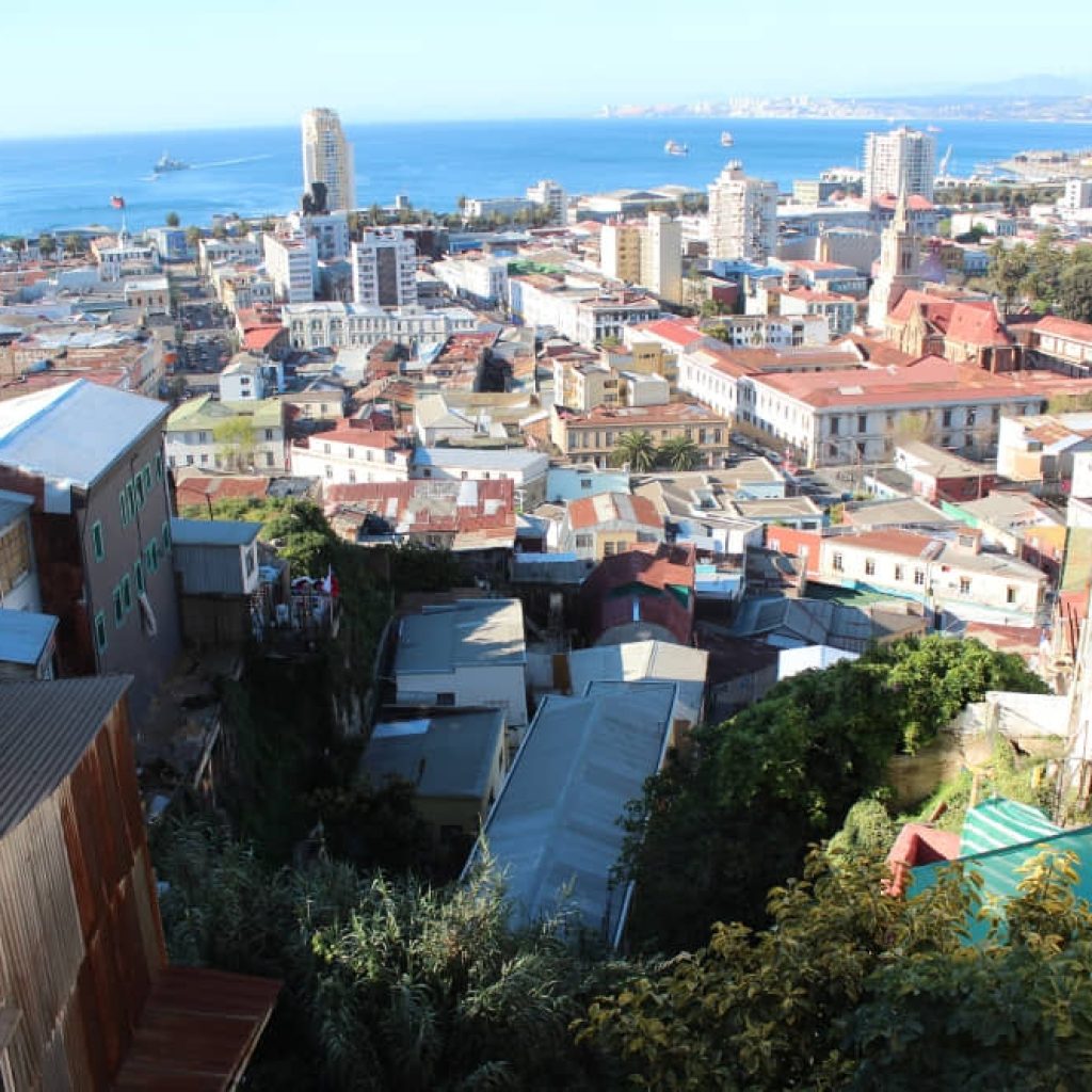 An aerial image of Valparaiso for an article about "senior trip to Valparaiso."