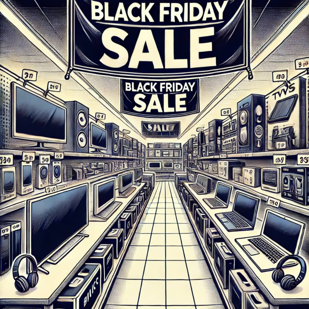 A black Friday event running in a store.