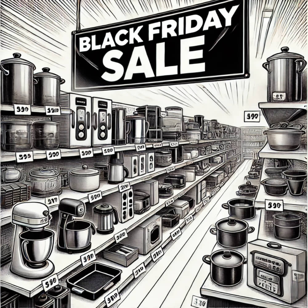 A black Friday event running in a store.