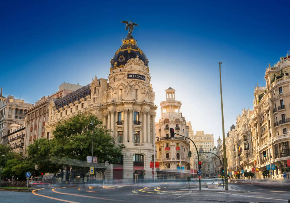 Buildings along the Gran VÃa in Madrid