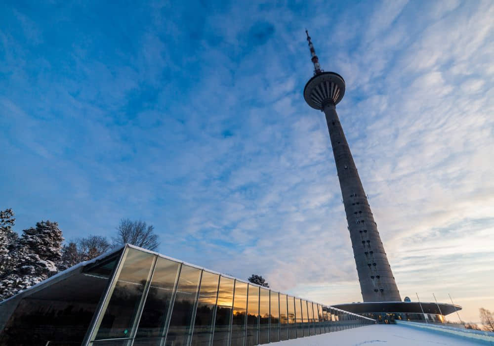 The Tallinn TV Tower seen from the ground