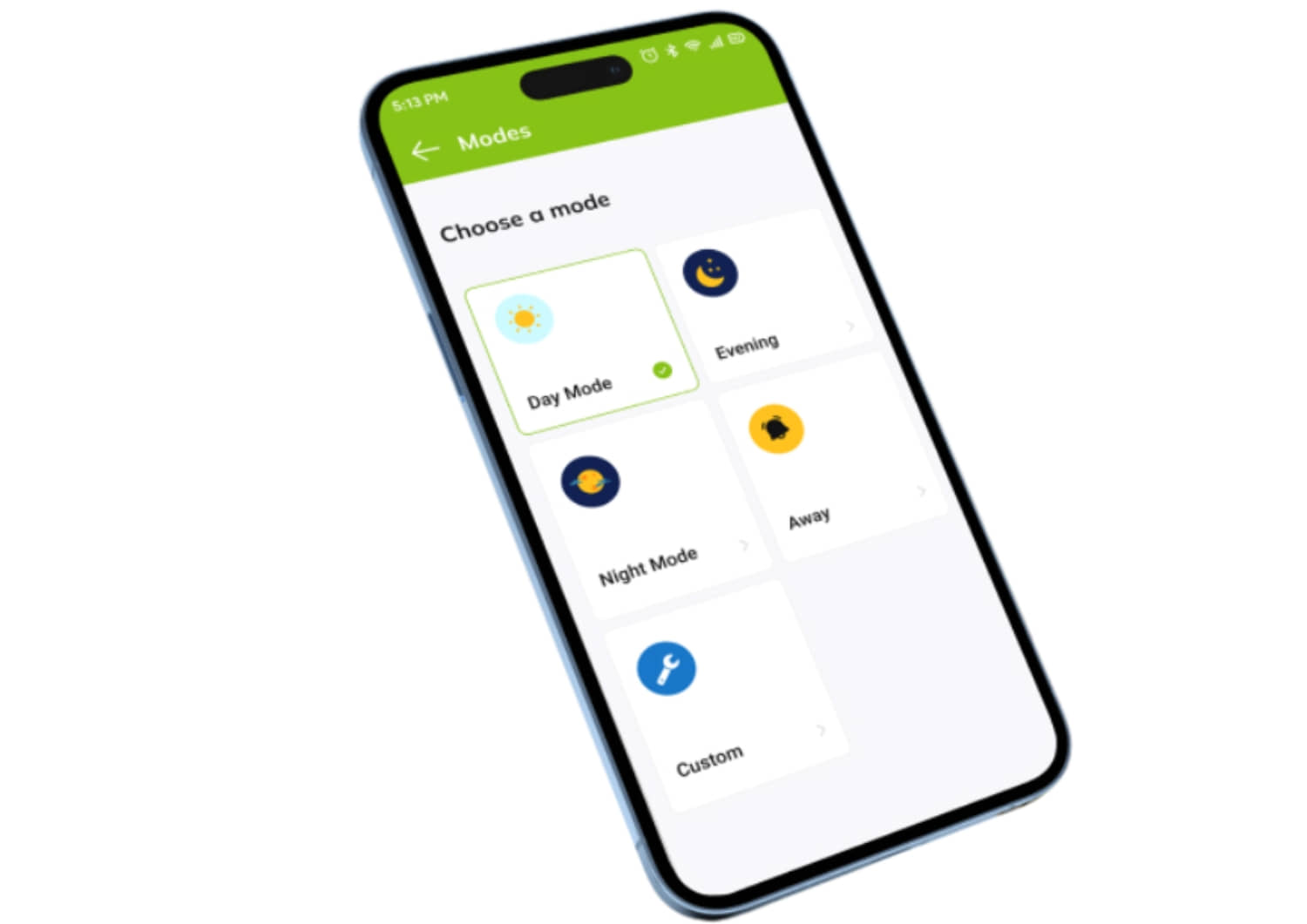 a cell phone with a home automation app open
