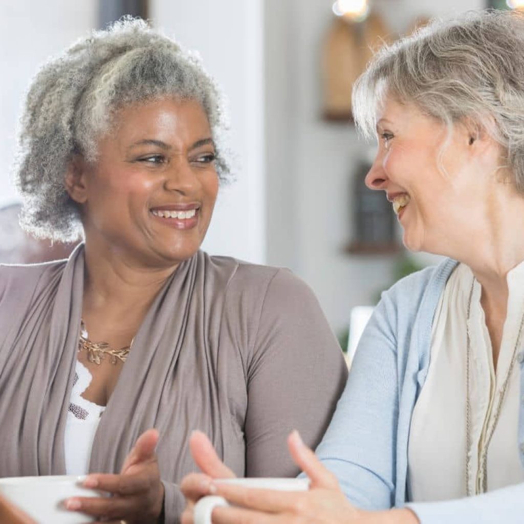 an image of senior women drinking coffee.