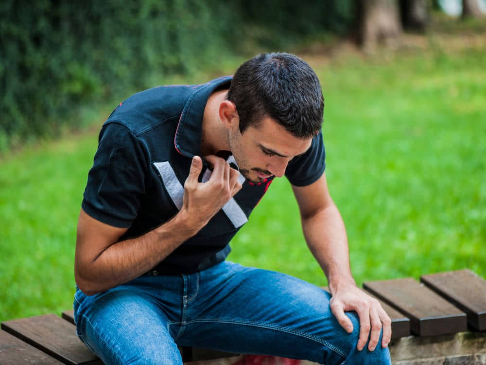A person experiencing stroke symptoms