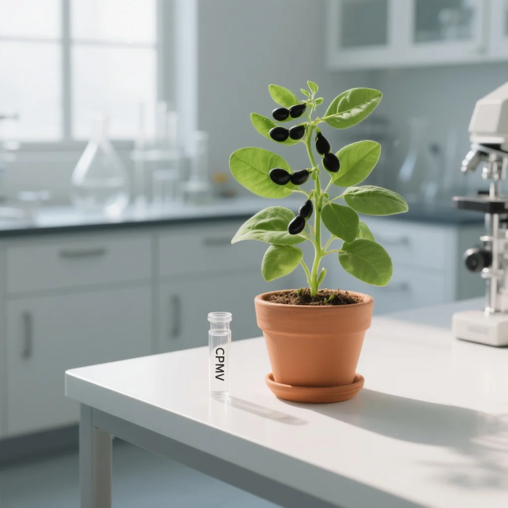 Black-eyed pea in a lab. 