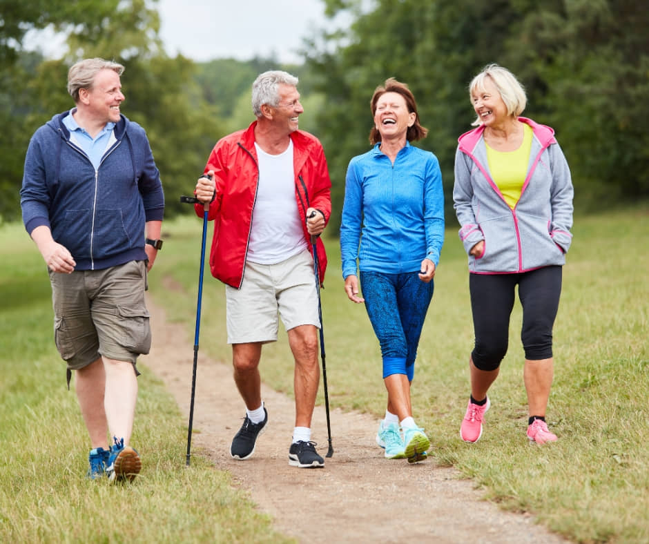A group of seniors walking together