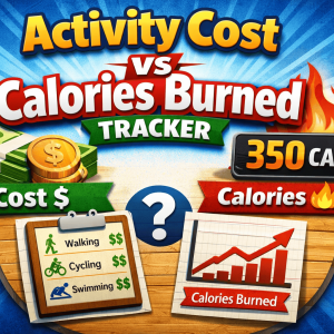 Activity Cost vs Calories Burned Tracker