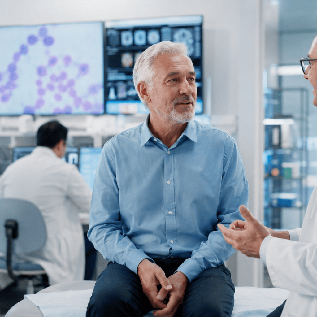 Doctor discussing prostrate cancer with patient